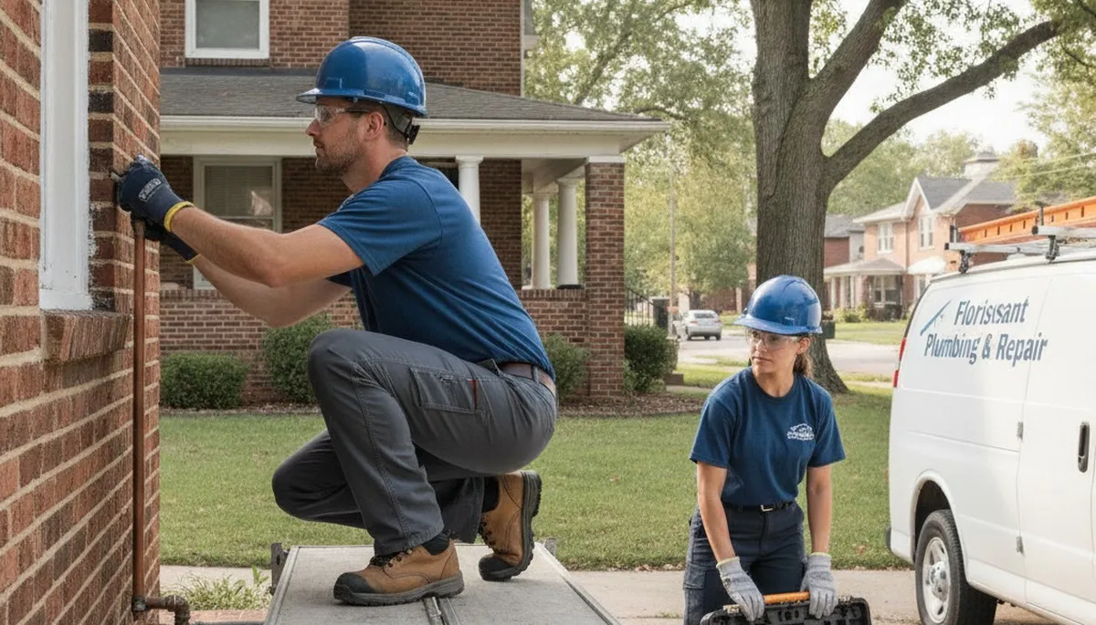 Plumber repairing pipe in Saint Charles, MO for fast plumbing repair service