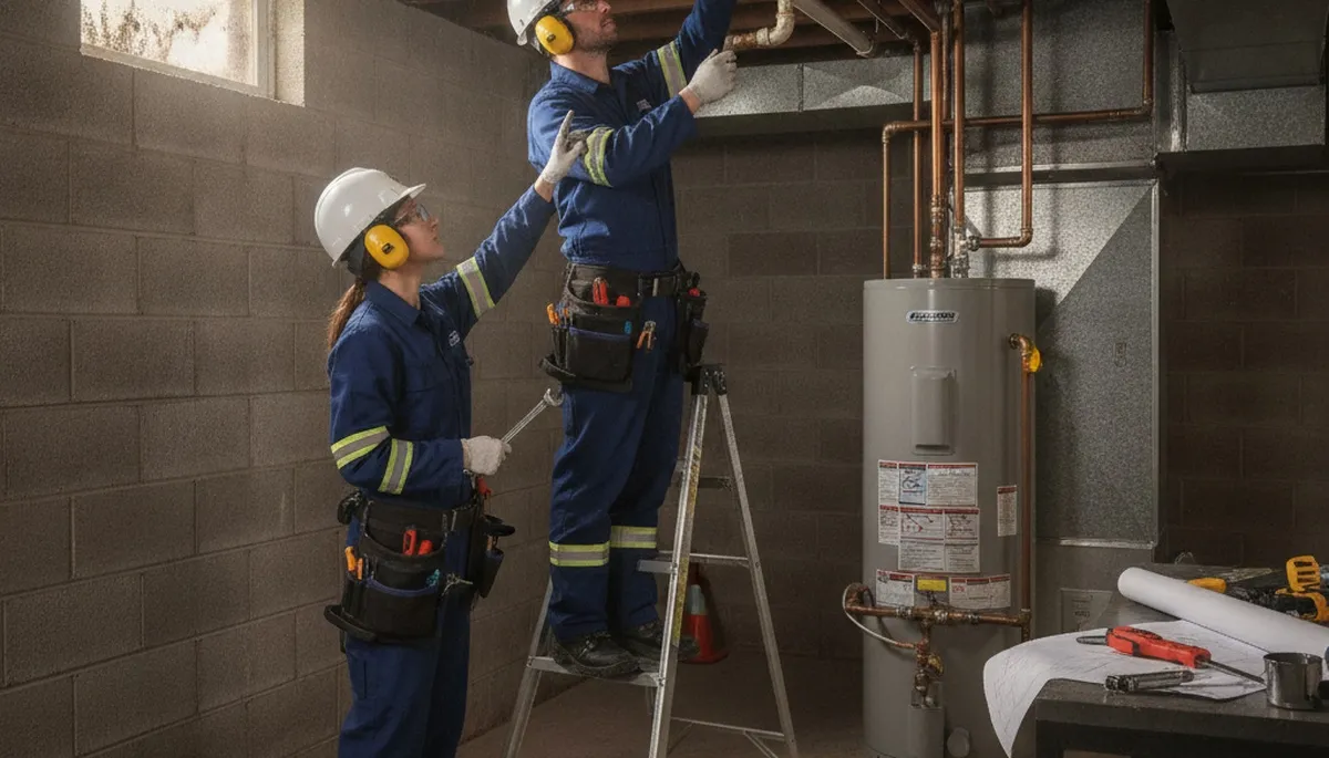 Plumber repairing a pipe in Saint Charles, MO for plumbingstcharlesmo-new.com